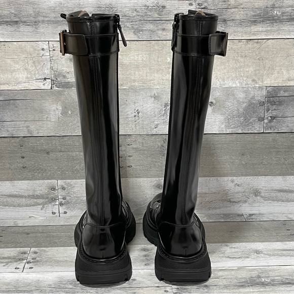 ALEXANDER MCQUEEN Tread Tall Lace-Up Platform Boot - Black - Sz - 11 US / 41 EU - Picture 6 of 13